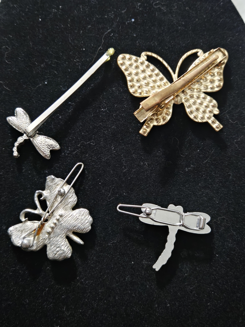 Vintage Butterfly & Dragonfly Hair Clips - Multicolor Rhinestone Accents - Picture 6 of 6